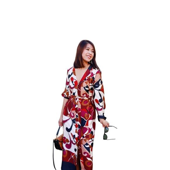 Zara Womens Shirt Midi Dress Size M Multicolor Printed Belted 9073/303 NWT - Picture 4 of 14